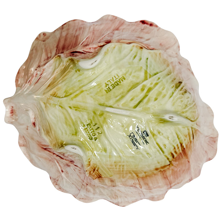 Large Italian Radicchio Majolica Serving Bowl, Bassano Del Grappa