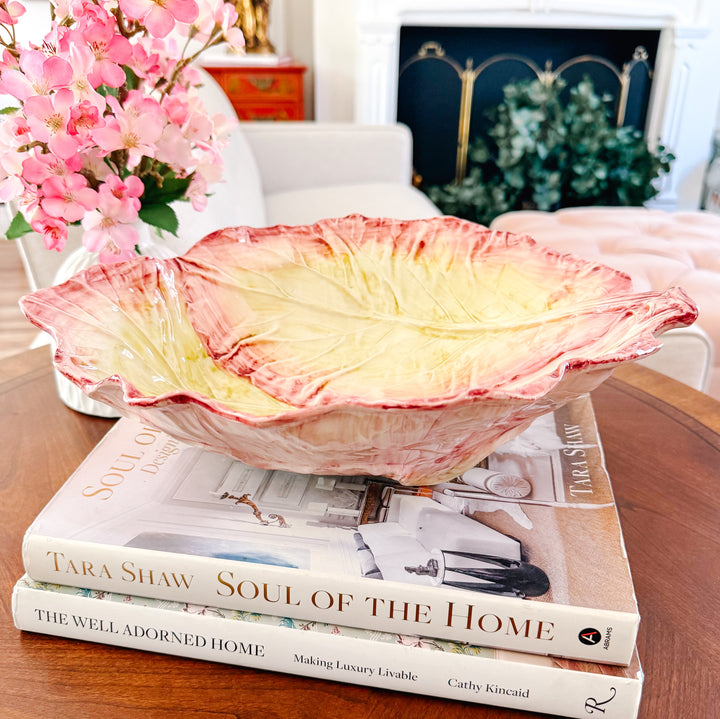 Large Italian Radicchio Majolica Serving Bowl, Bassano Del Grappa