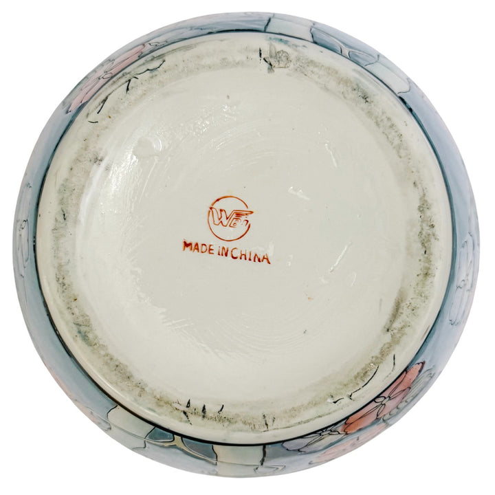 Large Chinoiserie Blue Ginger Jar with Birds of Paradise & Peonies