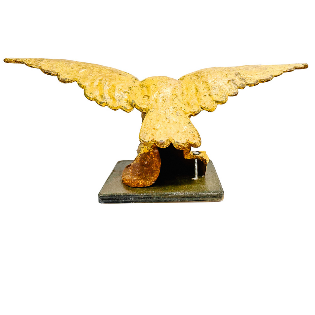 Large Mid-Century Gilded Solid Iron Bald Eagle Architectural Salvage