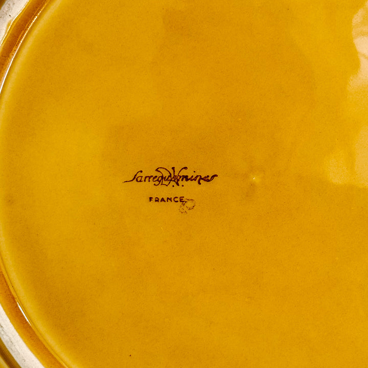 Large 12" Sarreguemines French Faience Mixed Fruit Serving Platter