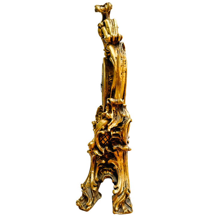 Large Scale Vintage Rococo Style Gilt Table Clock, German Movement