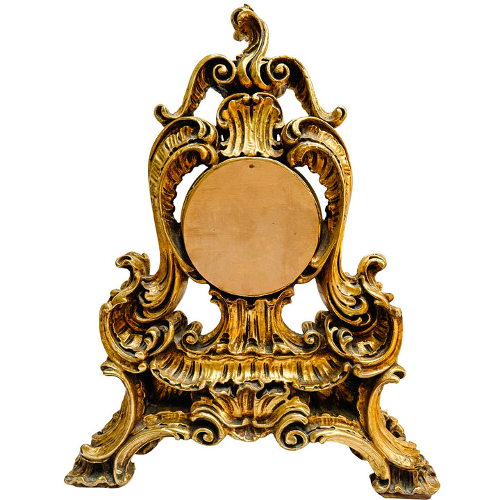 Large Scale Vintage Rococo Style Gilt Table Clock, German Movement