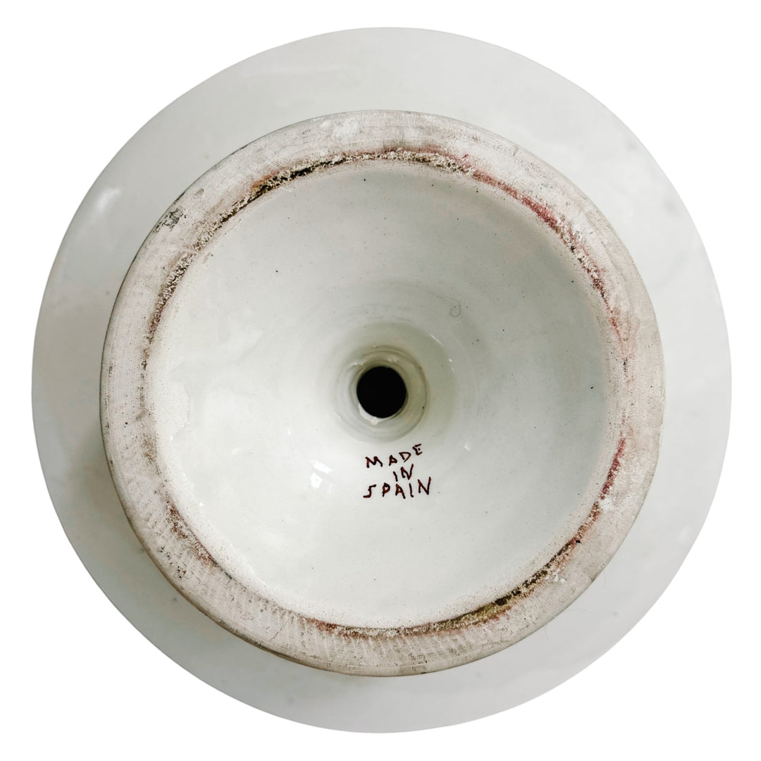 Large Spanish Faience Mixed Fruit Topiary Centerpiece on Pedestal