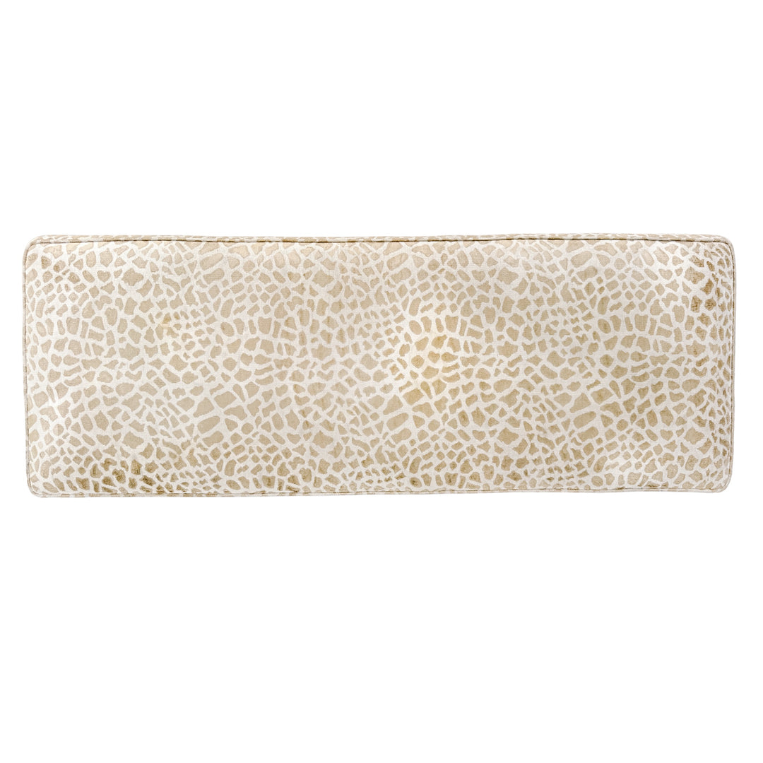 Spanish Revival Style Bench in Antelope Print With Nailhead Trim