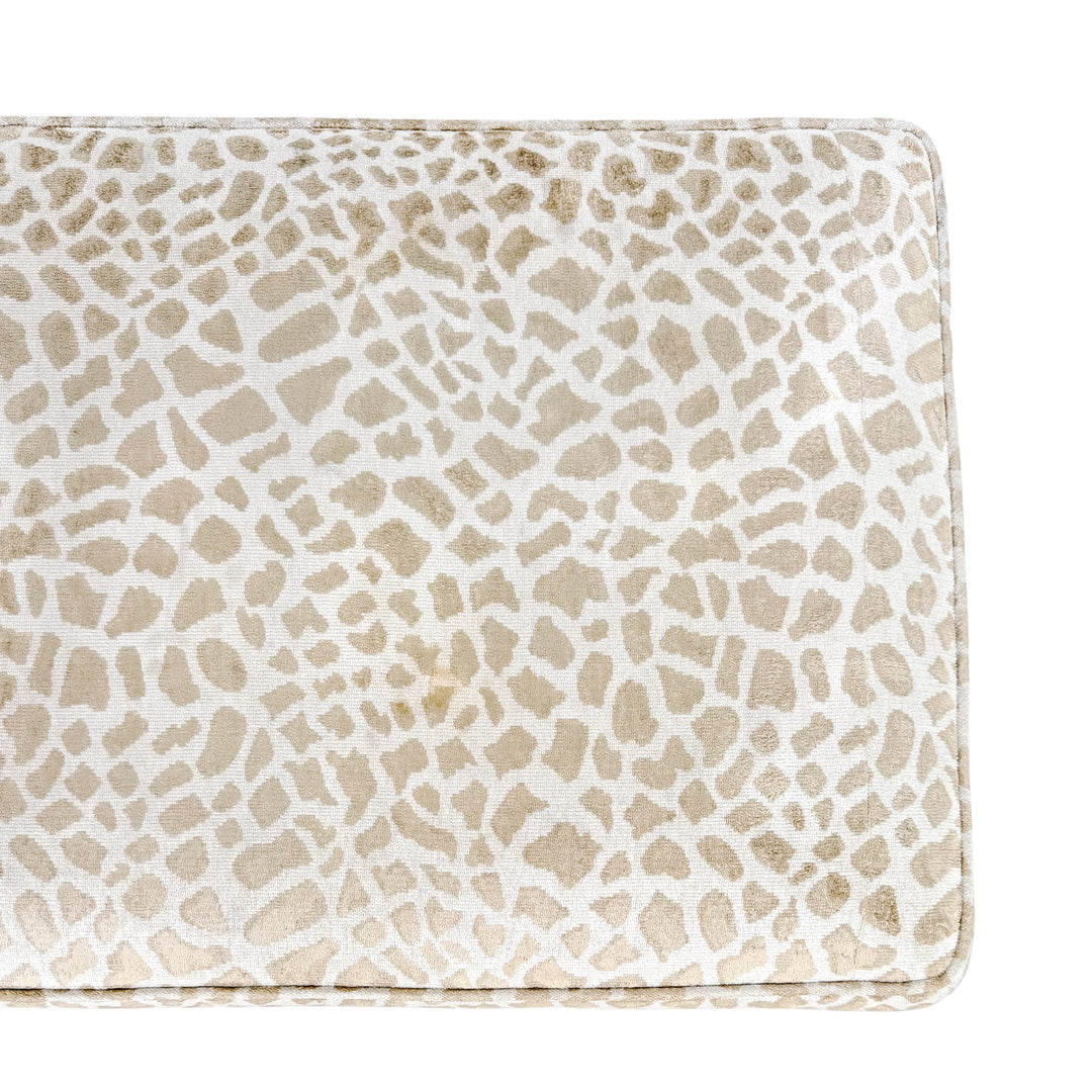 Spanish Revival Style Bench in Antelope Print With Nailhead Trim