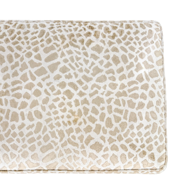 Spanish Revival Style Bench in Antelope Print With Nailhead Trim