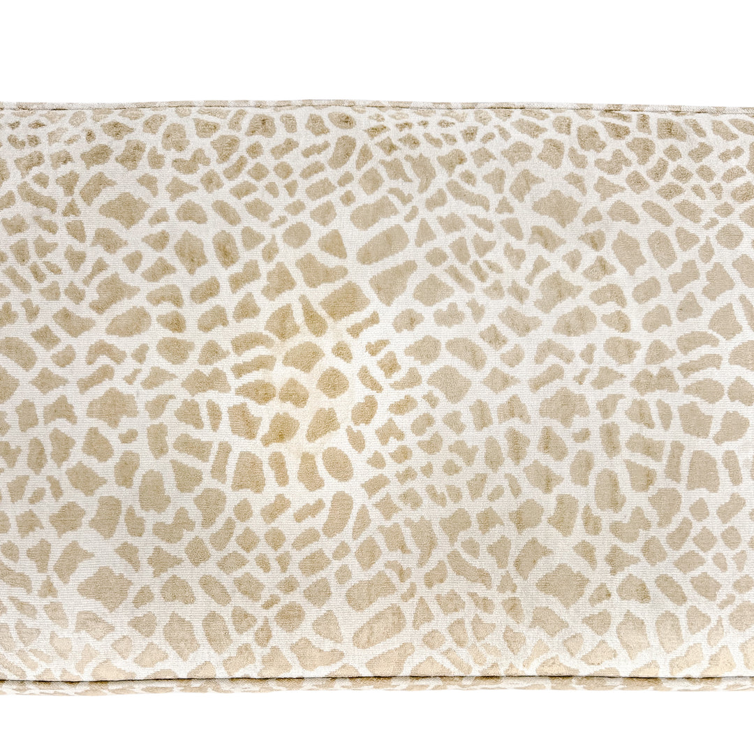 Spanish Revival Style Bench in Antelope Print With Nailhead Trim