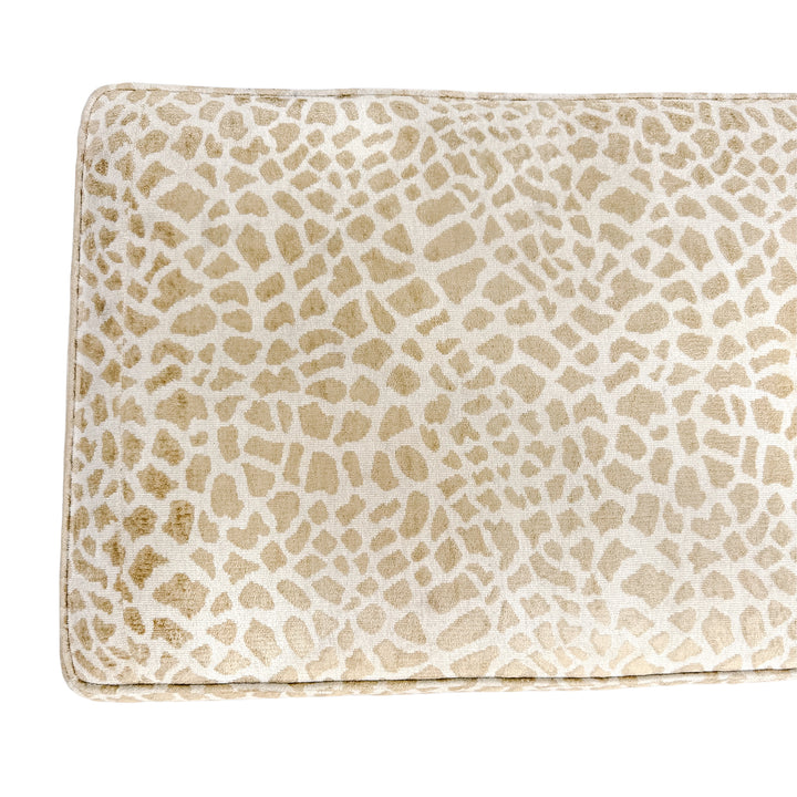 Spanish Revival Style Bench in Antelope Print With Nailhead Trim