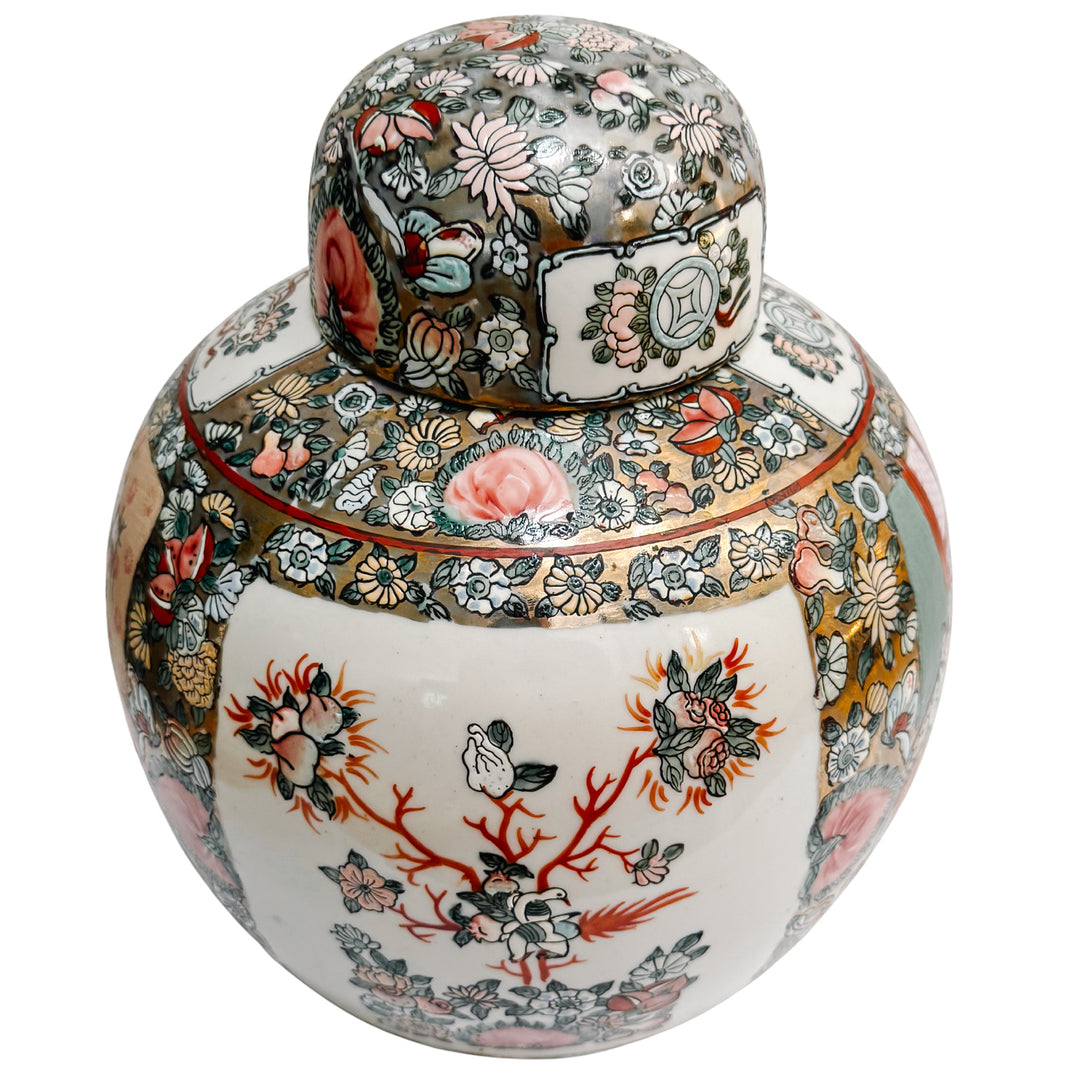 Large Chinese Rose Medallion Porcelain Ginger Jar