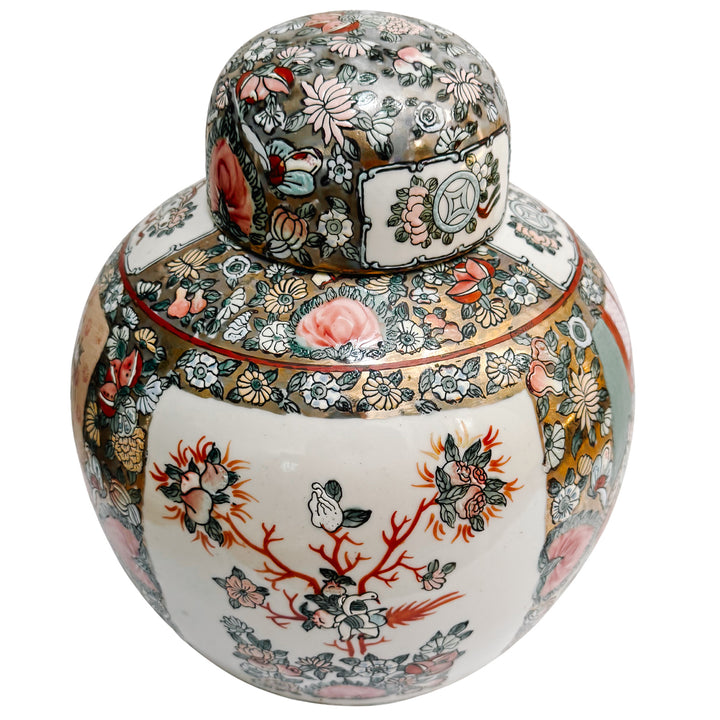 Large Chinese Rose Medallion Porcelain Ginger Jar