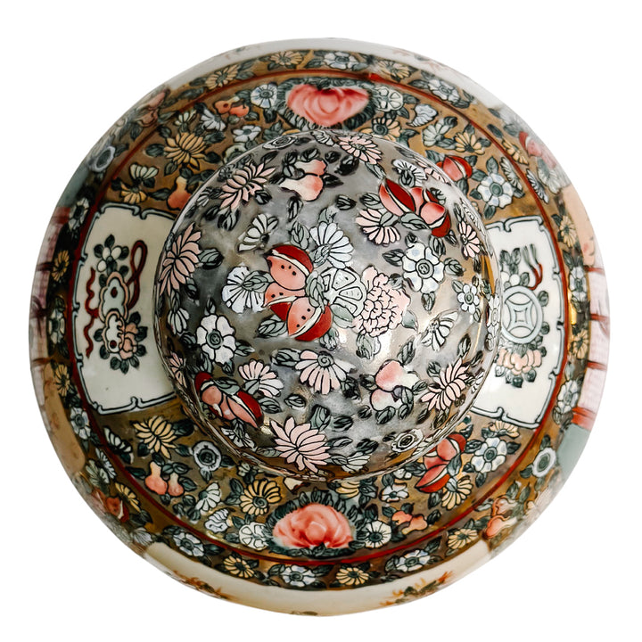 Large Chinese Rose Medallion Porcelain Ginger Jar