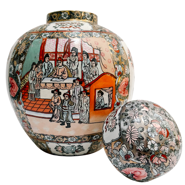 Large Chinese Rose Medallion Porcelain Ginger Jar
