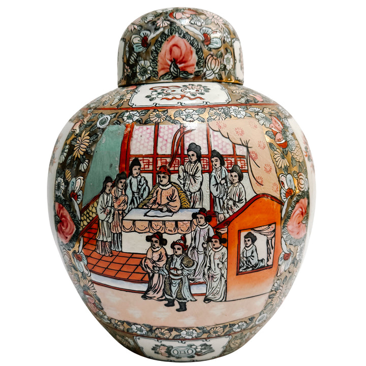 Large Chinese Rose Medallion Porcelain Ginger Jar