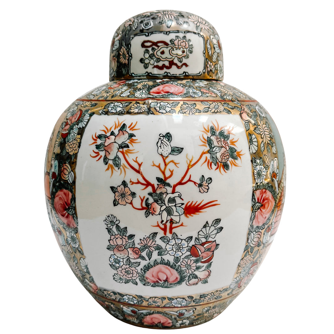 Large Chinese Rose Medallion Porcelain Ginger Jar