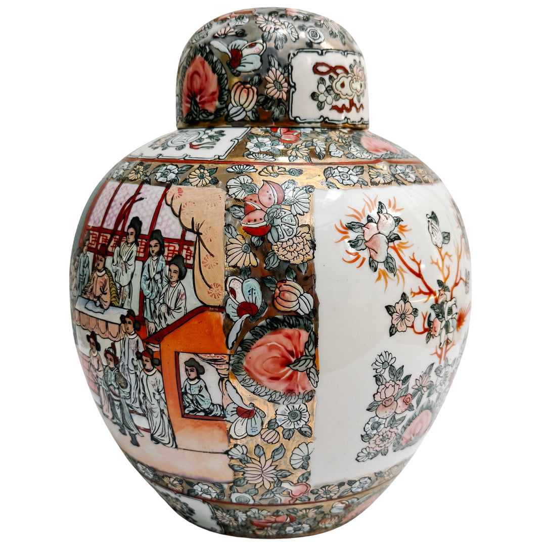 Large Chinese Rose Medallion Porcelain Ginger Jar