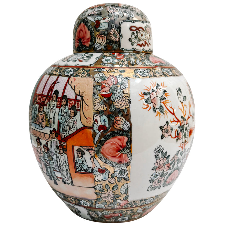 Large Chinese Rose Medallion Porcelain Ginger Jar