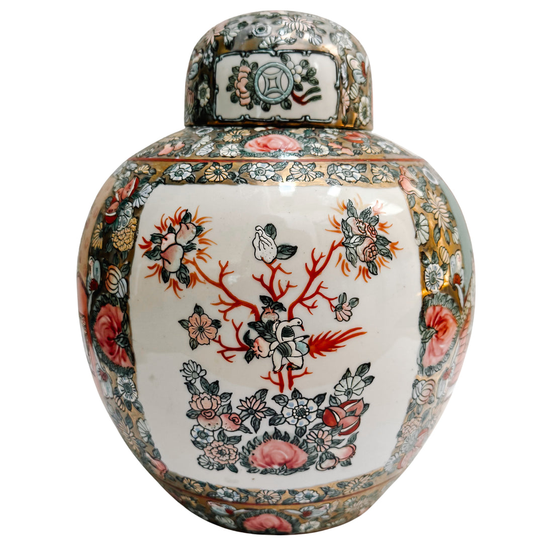 Large Chinese Rose Medallion Porcelain Ginger Jar