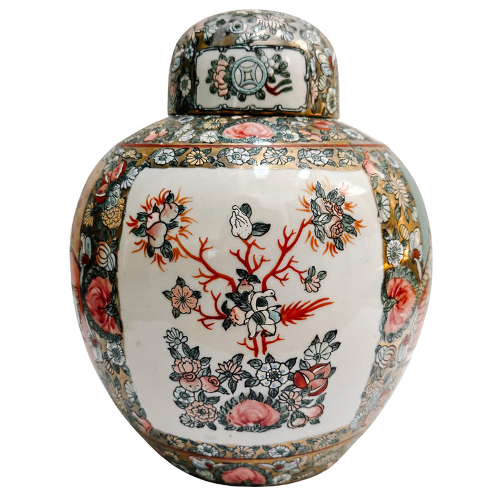 Large Chinese Rose Medallion Porcelain Ginger Jar