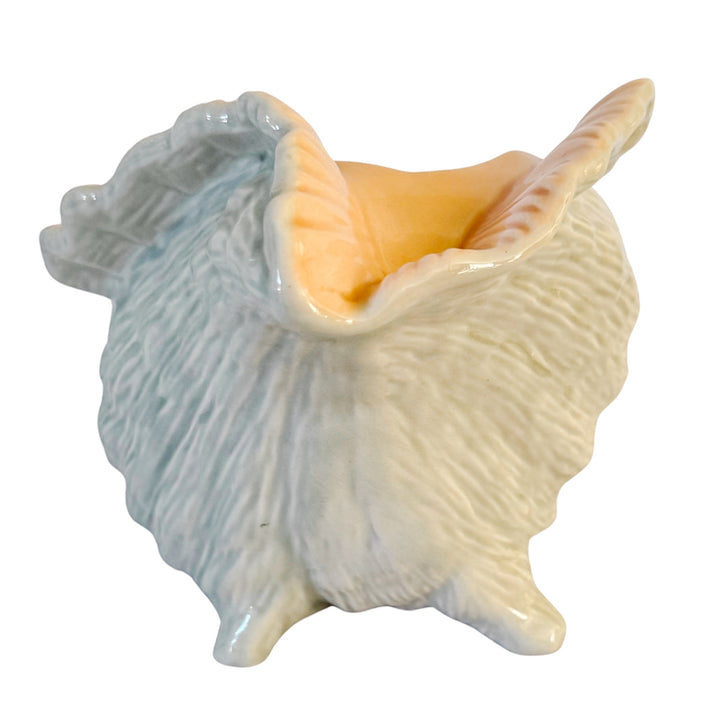 Large Vintage Coastal Ceramic Conch Shell Planter & Centerpiece Bowl