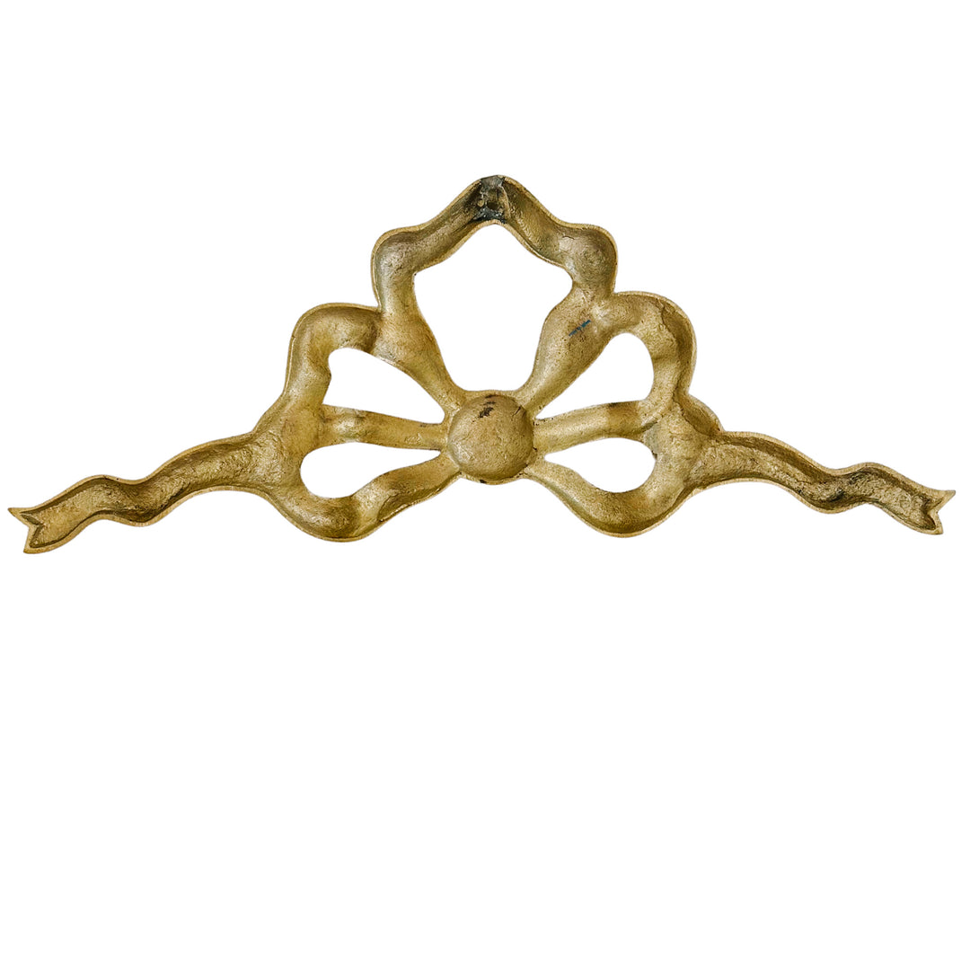 Large Vintage Hollywood Regency Solid Brass Bow & Ribbon Wall Hanging