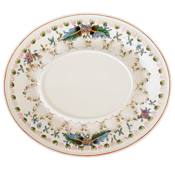 Large Vintage Italian Faience Porcelain Soup Tureen Set With Platter & Ladle