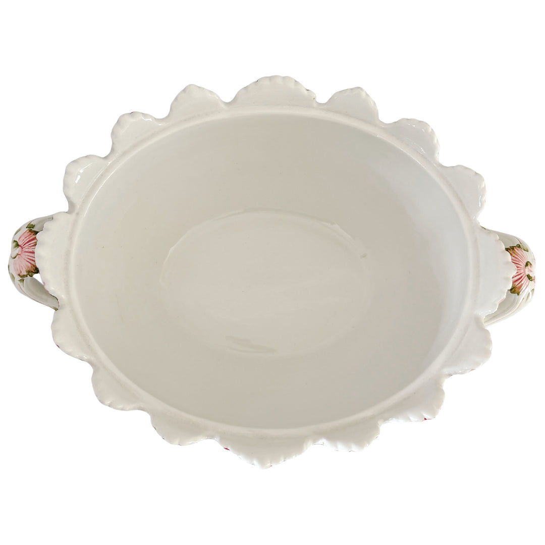 Large Vintage Italian Faience Porcelain Soup Tureen Set With Platter & Ladle