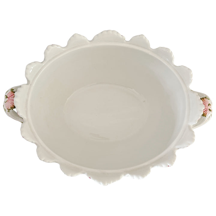 Large Vintage Italian Faience Porcelain Soup Tureen Set With Platter & Ladle