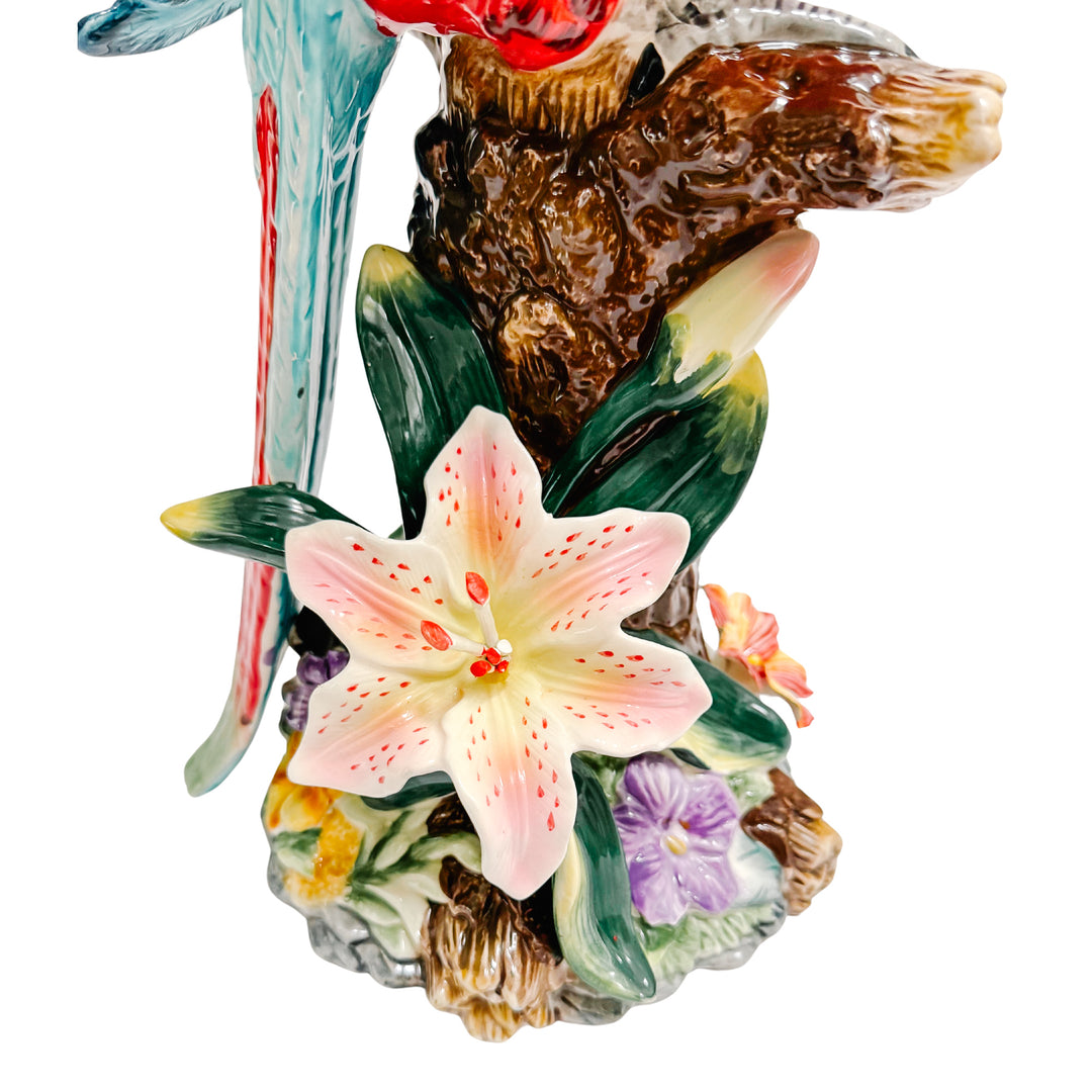 Large Vintage Perched Macaw Parrot Figurine