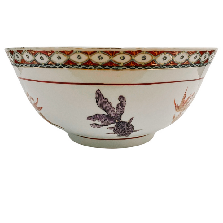 Large 12 Chinese Red & Lavender Goldfish Bowl