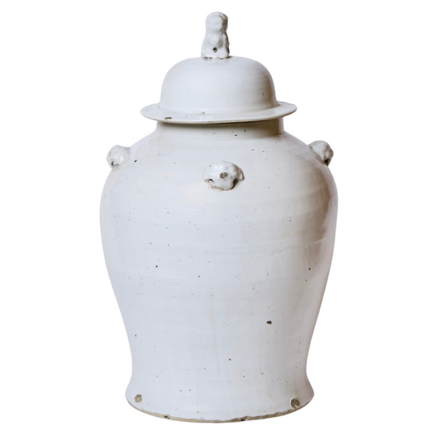 Large Antique White Temple Jars