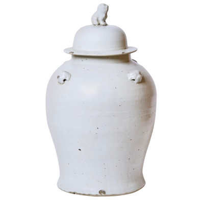 Large Antique White Temple Jars