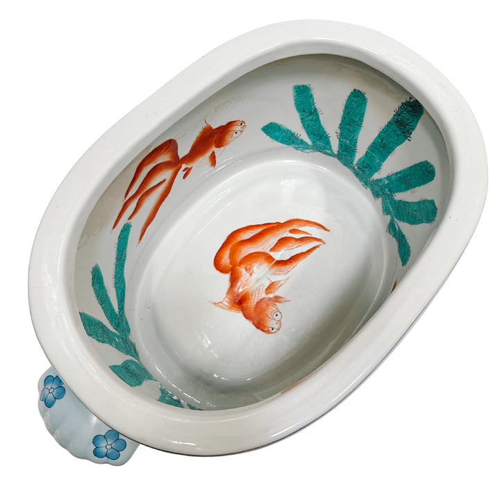 Large Blue & Yellow Chinoiserie Foot Bath Planter