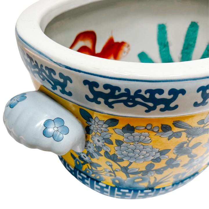 Large Blue & Yellow Chinoiserie Foot Bath Planter