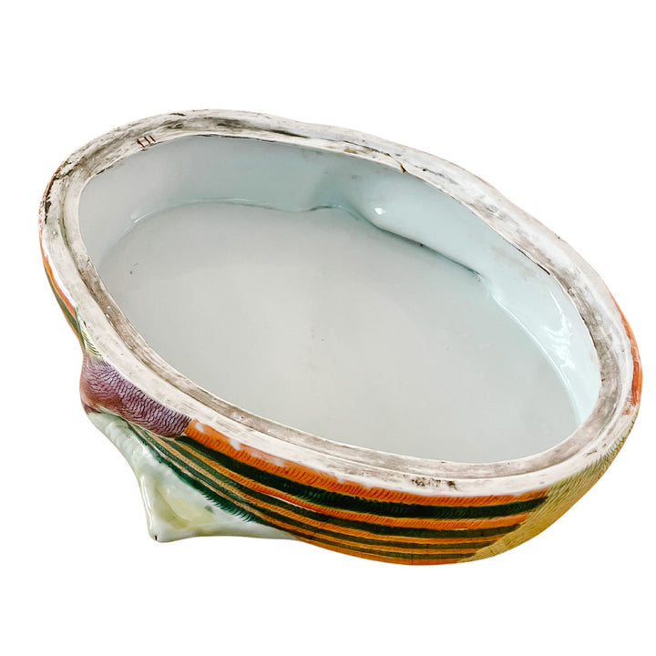 Large Chinese Famille Rose Swimming Goose Form Tureen