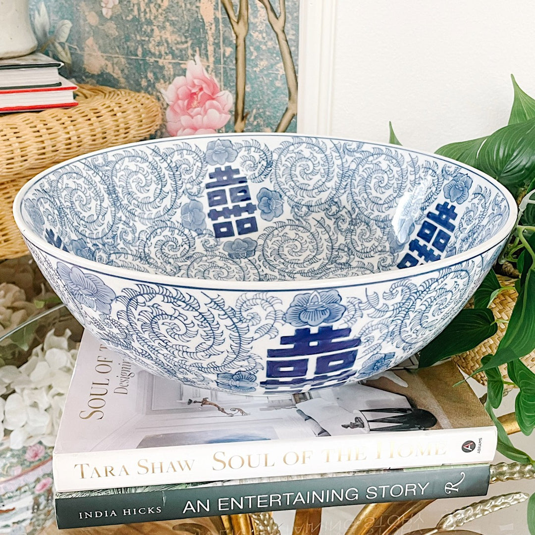 Large Double Happiness & Twisted Peony Bowl