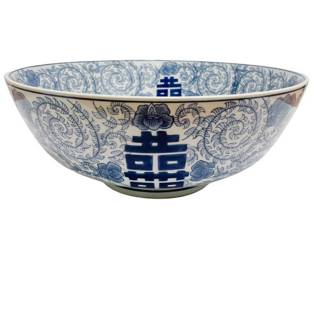 Large Double Happiness & Twisted Peony Bowl