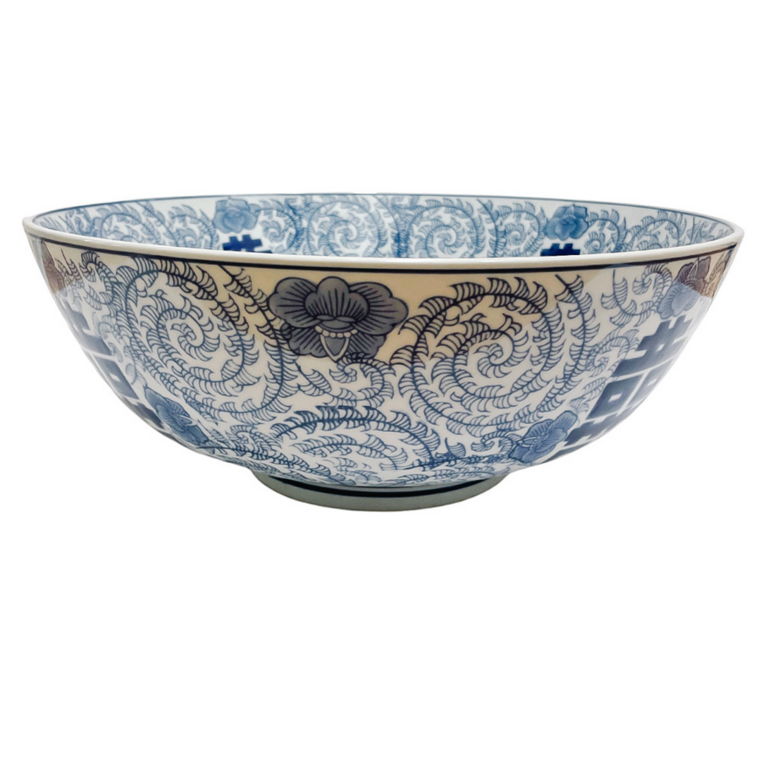 Large Double Happiness & Twisted Peony Bowl