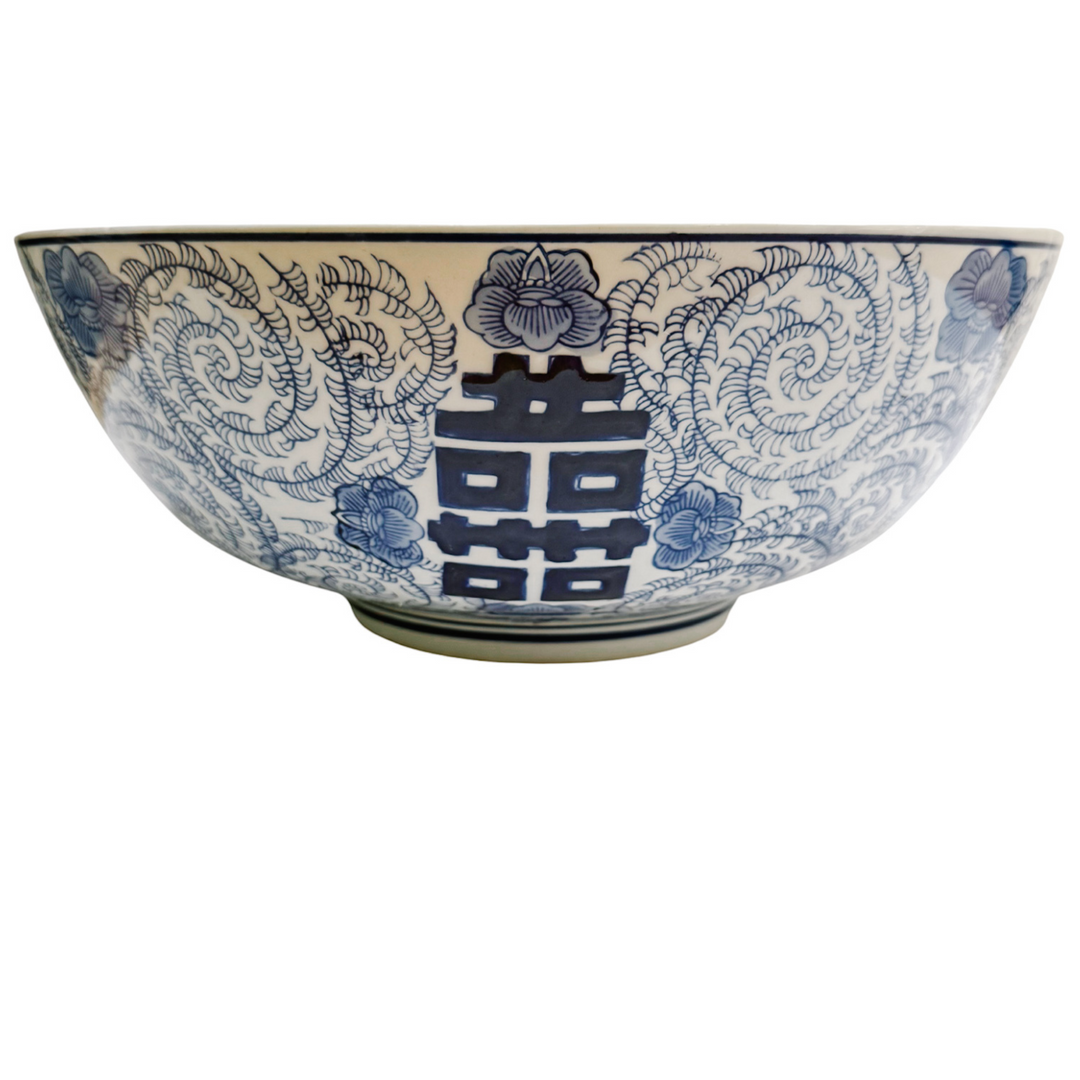 Large Double Happiness & Twisted Peony Bowl