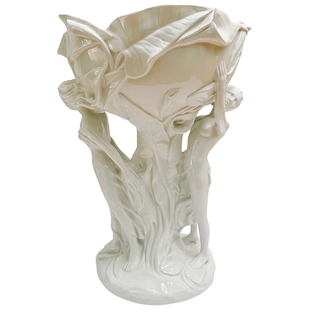 Large Italian Art Nouveau Sculptural Centerpiece Bowl