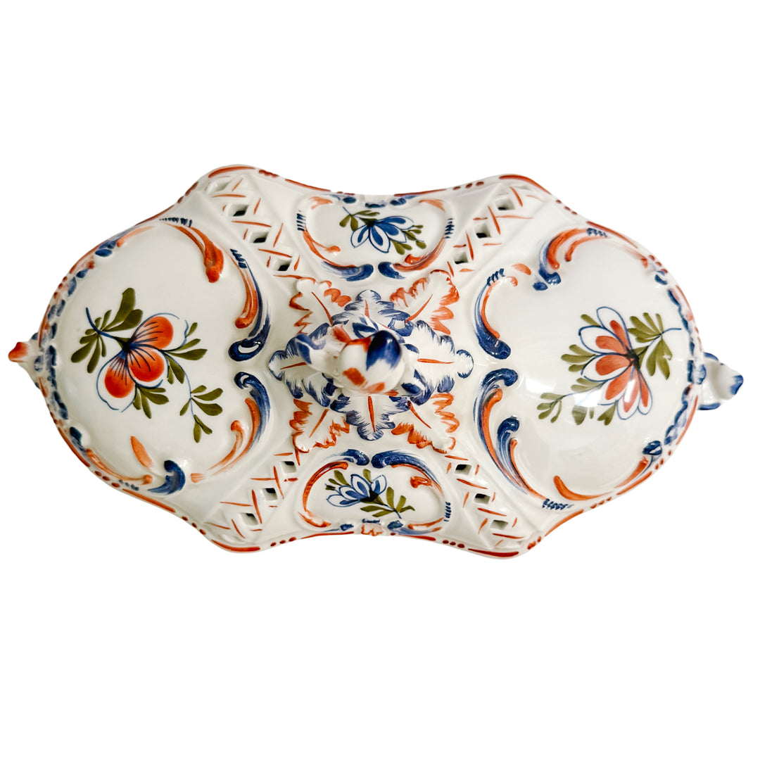 Large Italian Capodimonte Porcelain Lidded Box