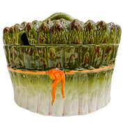 Large Italian Meiselman Majolica Asparagus Lidded Tureen