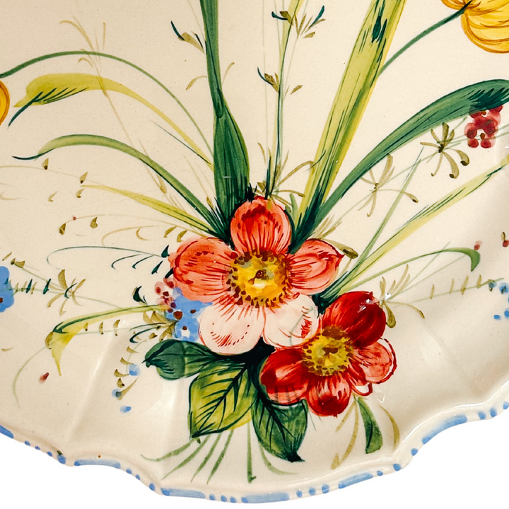 Large Italian Renaissance Majolica Floral Plate