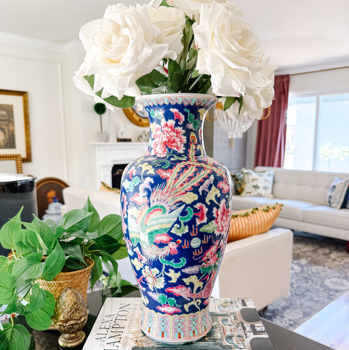 Japanese Arita Phoenix Birds & Dragon Baluster Vase