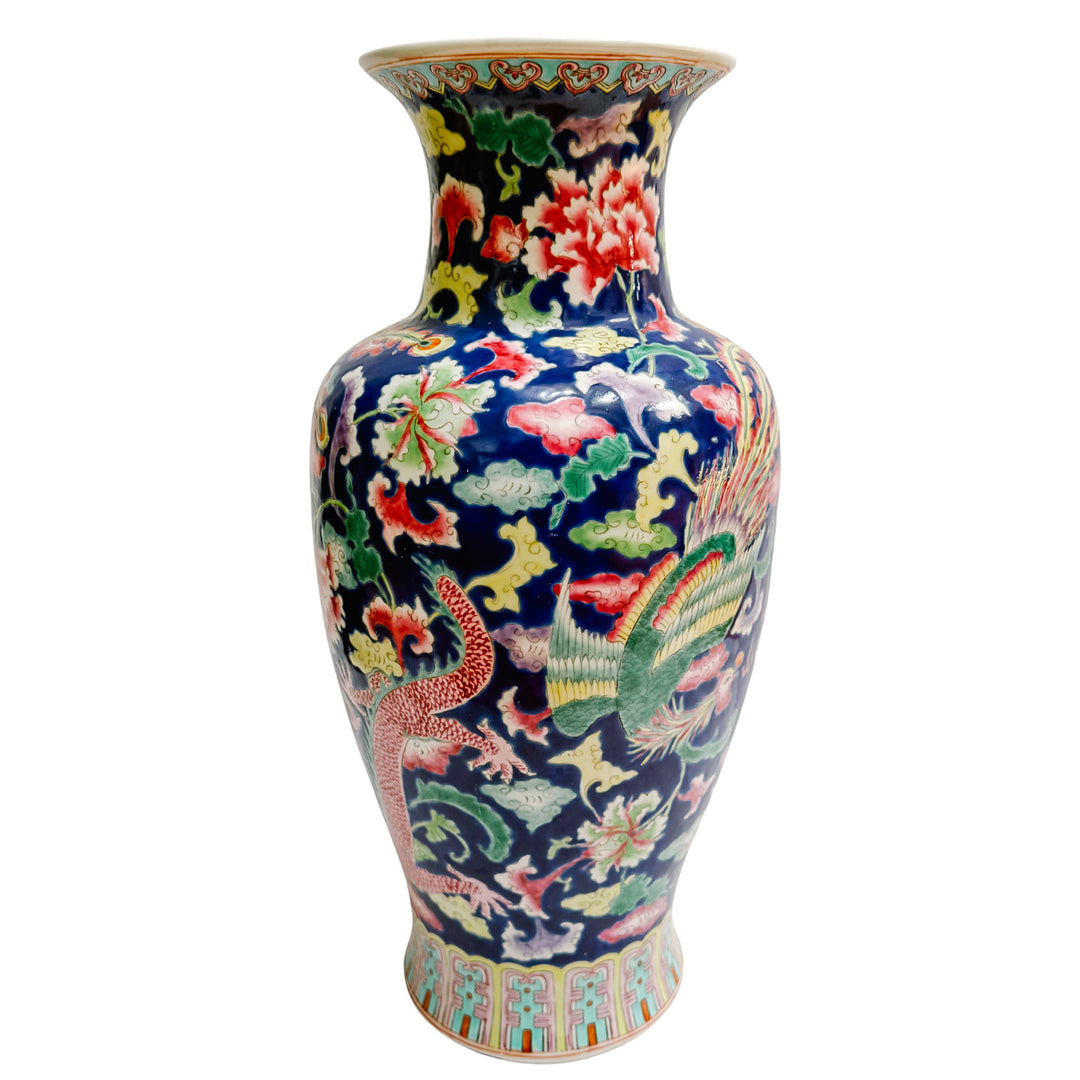 Japanese Arita Phoenix Birds & Dragon Baluster Vase