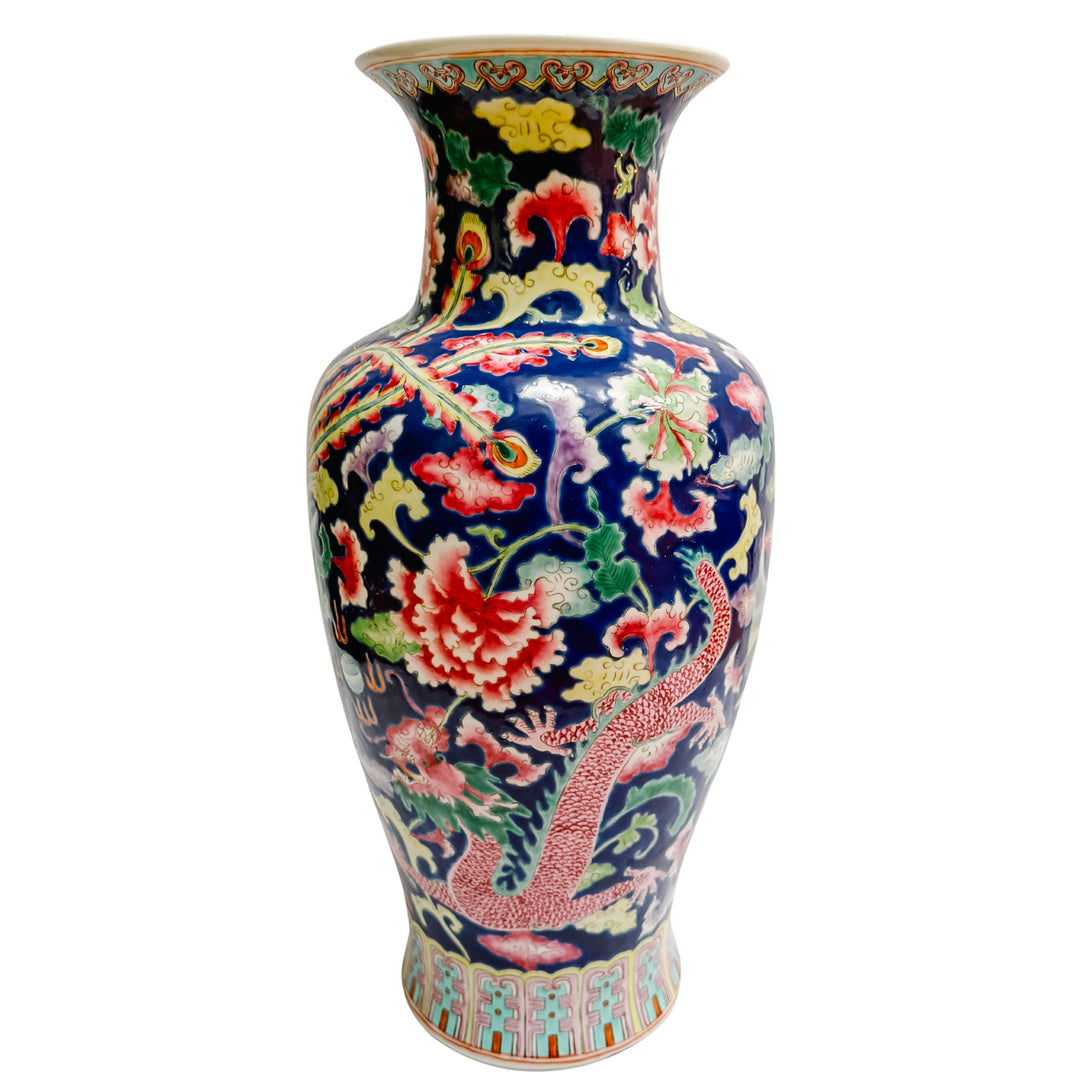 Japanese Arita Phoenix Birds & Dragon Baluster Vase