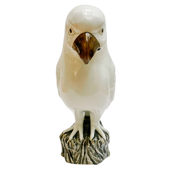 Large Perched White Hawk Figurine