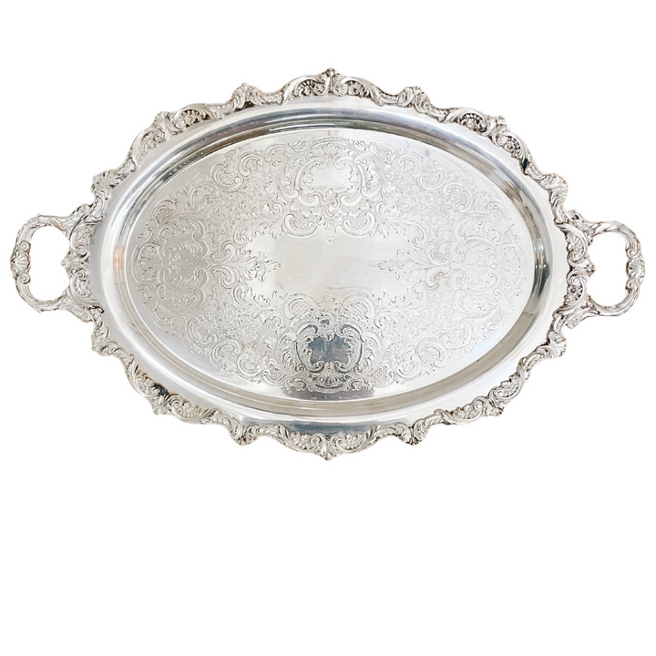 Large Poole Old English Silverware Waiter Tray With Handles