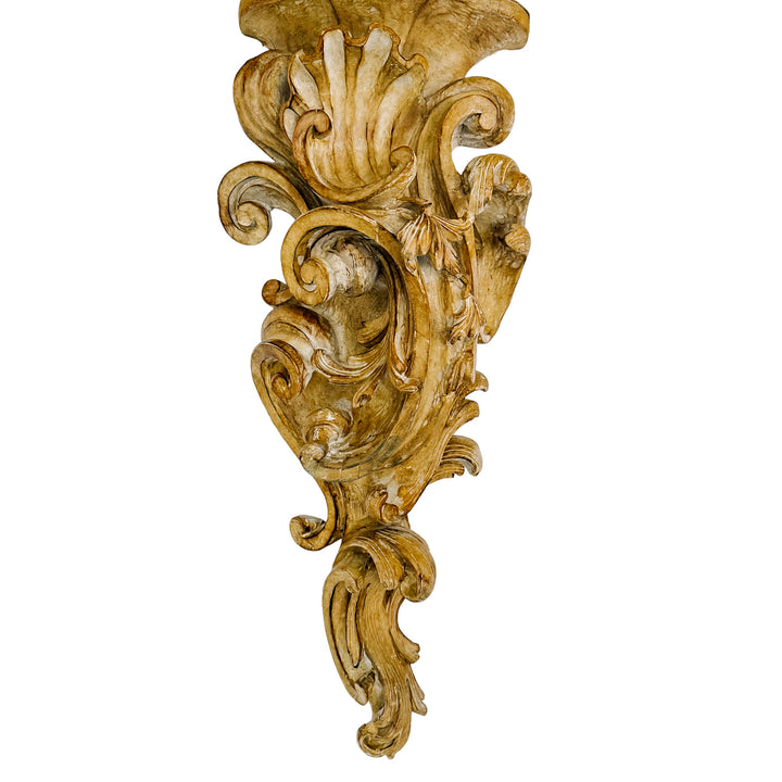 Large Scale Italian Rococo Wood Carved Wall Brackets