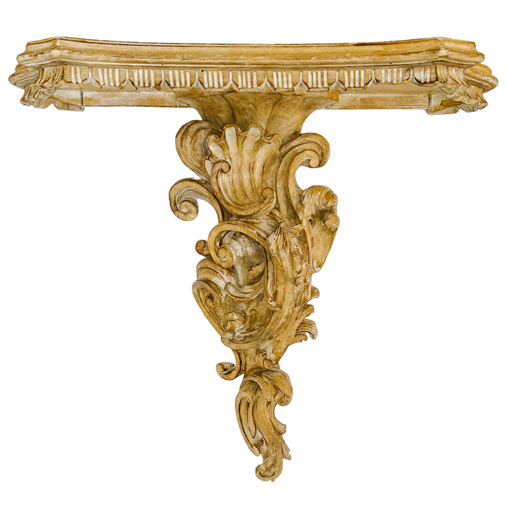 Large Scale Italian Rococo Wood Carved Wall Brackets